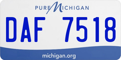 MI license plate DAF7518