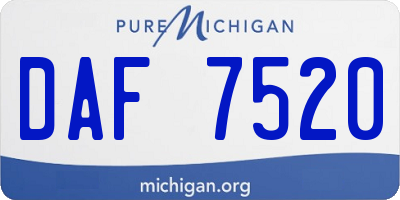 MI license plate DAF7520