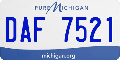 MI license plate DAF7521