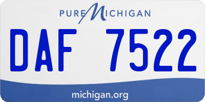 MI license plate DAF7522