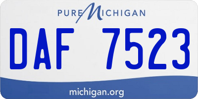MI license plate DAF7523