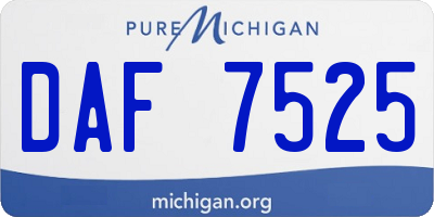 MI license plate DAF7525