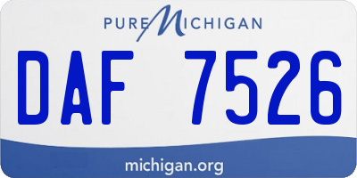 MI license plate DAF7526