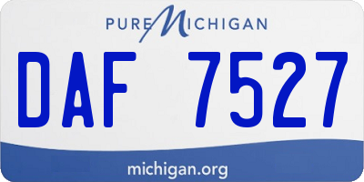 MI license plate DAF7527