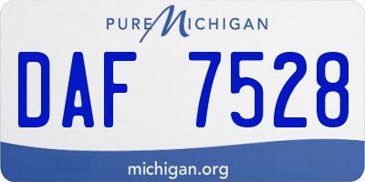 MI license plate DAF7528