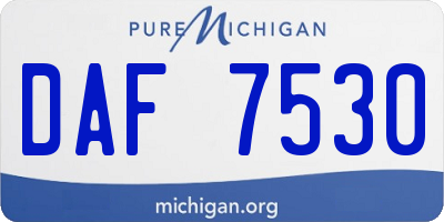 MI license plate DAF7530