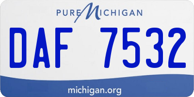 MI license plate DAF7532