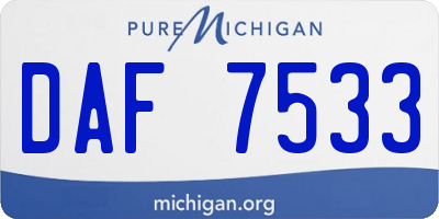 MI license plate DAF7533