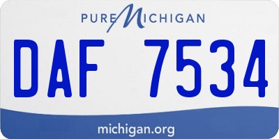 MI license plate DAF7534