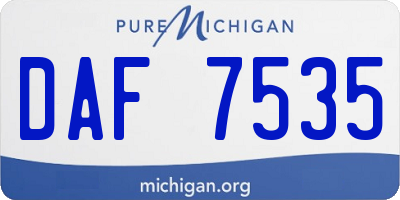 MI license plate DAF7535