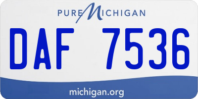 MI license plate DAF7536