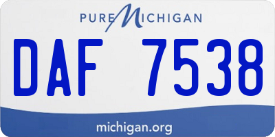 MI license plate DAF7538