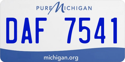 MI license plate DAF7541