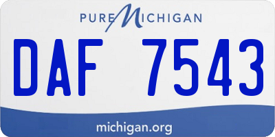 MI license plate DAF7543