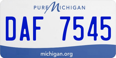 MI license plate DAF7545