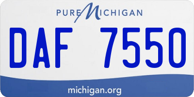 MI license plate DAF7550