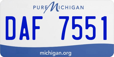 MI license plate DAF7551