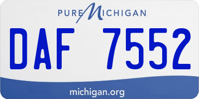 MI license plate DAF7552