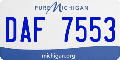 MI license plate DAF7553