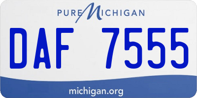 MI license plate DAF7555