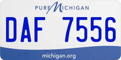 MI license plate DAF7556