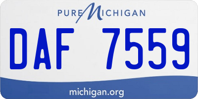 MI license plate DAF7559