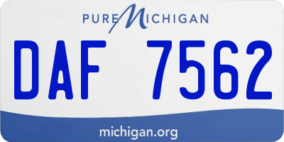MI license plate DAF7562