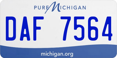 MI license plate DAF7564