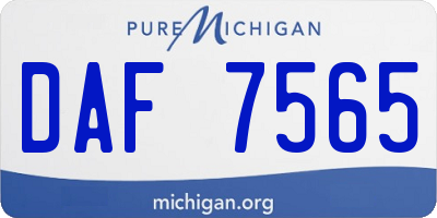 MI license plate DAF7565