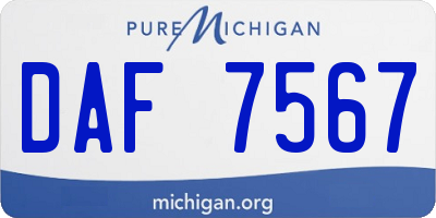 MI license plate DAF7567