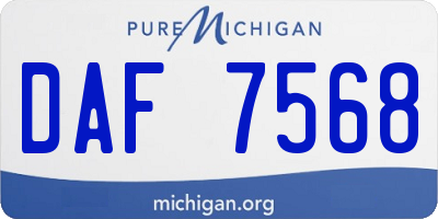 MI license plate DAF7568