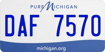 MI license plate DAF7570