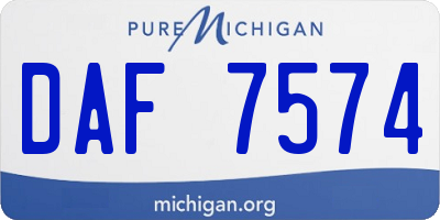 MI license plate DAF7574
