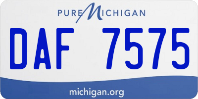 MI license plate DAF7575