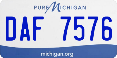 MI license plate DAF7576
