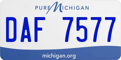 MI license plate DAF7577