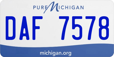 MI license plate DAF7578