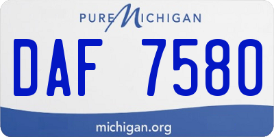 MI license plate DAF7580