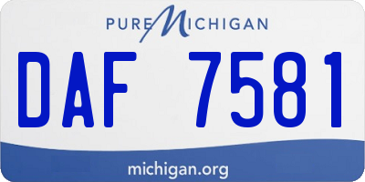 MI license plate DAF7581