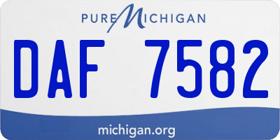 MI license plate DAF7582