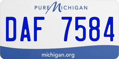 MI license plate DAF7584