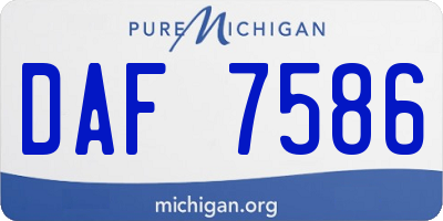 MI license plate DAF7586