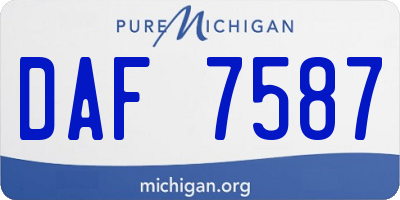 MI license plate DAF7587