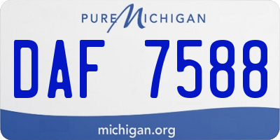 MI license plate DAF7588