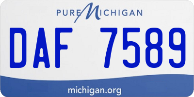 MI license plate DAF7589