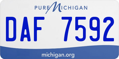 MI license plate DAF7592