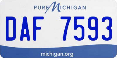 MI license plate DAF7593