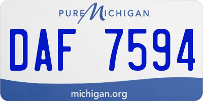 MI license plate DAF7594