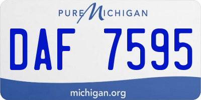 MI license plate DAF7595