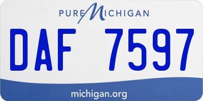 MI license plate DAF7597